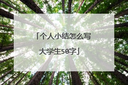 个人小结怎么写大学生50字