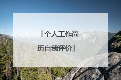 个人工作简历自我评价