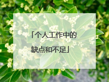 个人工作中的缺点和不足