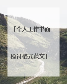 个人工作书面检讨格式范文