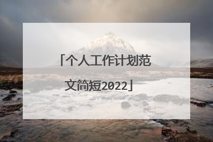 个人工作计划范文简短2022