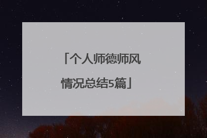 个人师德师风情况总结5篇