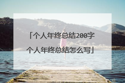 个人年终总结200字 个人年终总结怎么写