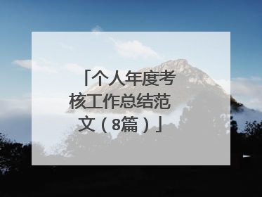 个人年度考核工作总结范文(8篇)