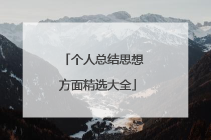 个人总结思想方面精选大全