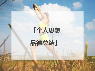 个人思想品德总结