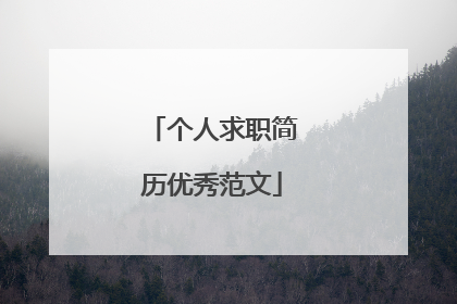 个人求职简历优秀范文