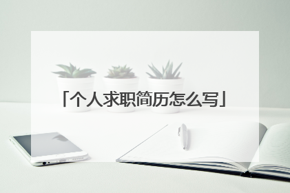 个人求职简历怎么写