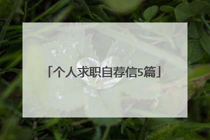 个人求职自荐信5篇