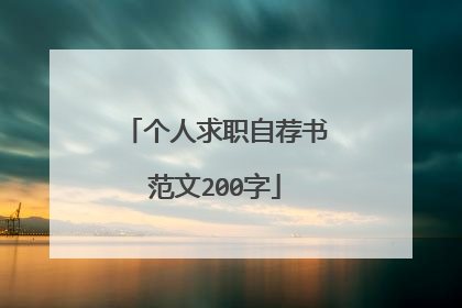 个人求职自荐书范文200字