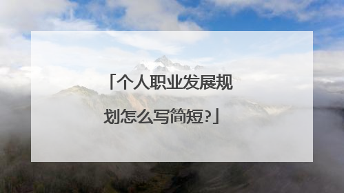 个人职业发展规划怎么写简短?
