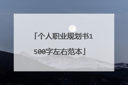 个人职业规划书1500字左右范本