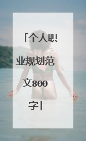 个人职业规划范文800字