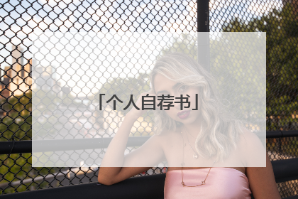 个人自荐书