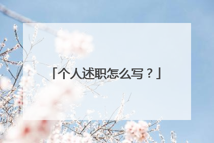 个人述职怎么写？