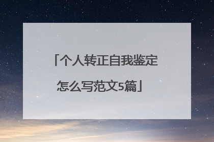 个人转正自我鉴定怎么写范文5篇