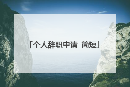 个人辞职申请 简短