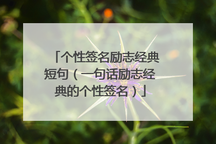 个性签名励志经典短句（一句话励志经典的个性签名）