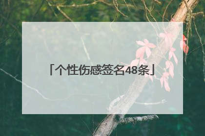 个性伤感签名48条