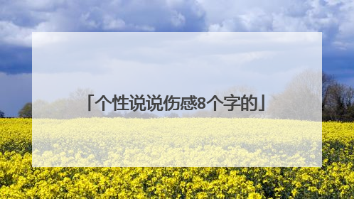 个性说说伤感8个字的