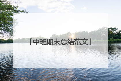 中班期末总结范文