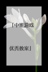 中班游戏优秀教案