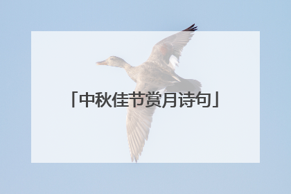 中秋佳节赏月诗句