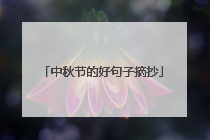 中秋节的好句子摘抄