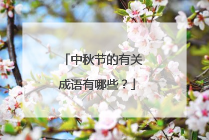 中秋节的有关成语有哪些？