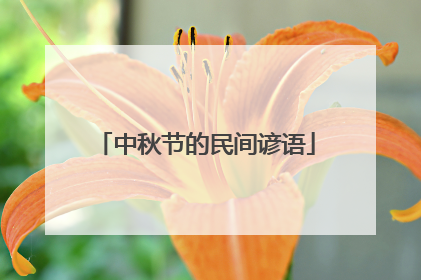 中秋节的民间谚语