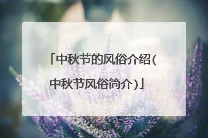 中秋节的风俗介绍(中秋节风俗简介)