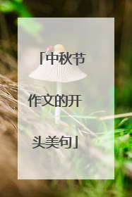 中秋节作文的开头美句