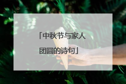 中秋节与家人团圆的诗句