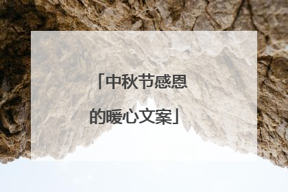 中秋节感恩的暖心文案