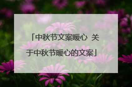 中秋节文案暖心 关于中秋节暖心的文案