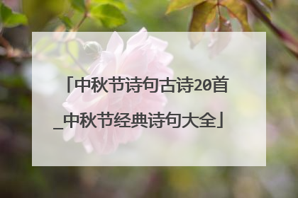 中秋节诗句古诗20首_中秋节经典诗句大全