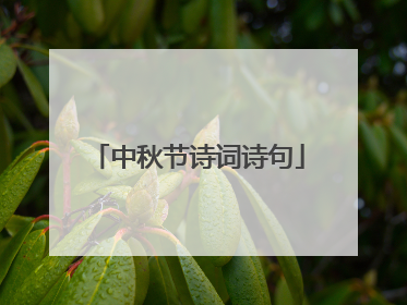中秋节诗词诗句