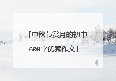 中秋节赏月的初中600字优秀作文
