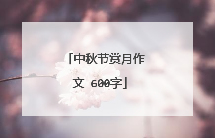 中秋节赏月作文 600字