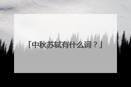 中秋苏轼有什么词？