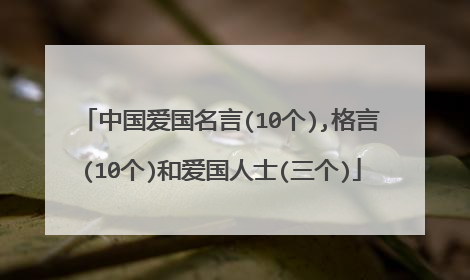 中国爱国名言(10个),格言(10个)和爱国人士(三个)