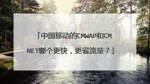 中国移动的CMWAP和CMNET哪个更快,更省流量?