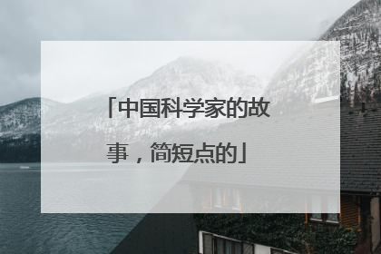 中国科学家的故事,简短点的