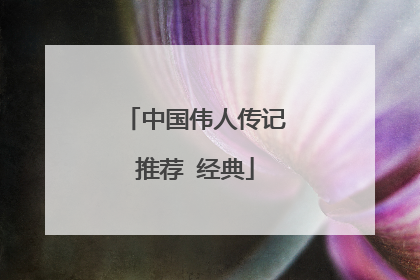 中国伟人传记推荐 经典