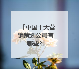 中国十大营销策划公司有哪些?