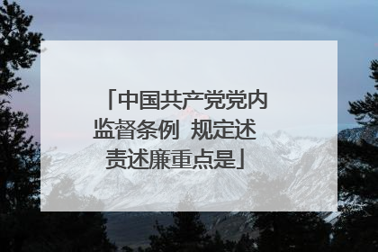 中国共产党党内监督条例 规定述责述廉重点是