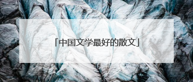 中国文学最好的散文