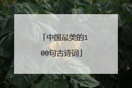 中国最美的100句古诗词