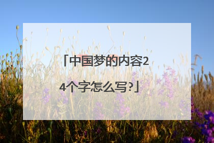 中国梦的内容24个字怎么写?