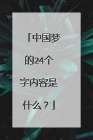 中国梦的24个字内容是什么？